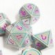 3X (7 db / Set kreatív RPG kocka D&amp D fém kocka Dnd játék kocka Dnd gyöngy NickelC3Z1