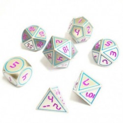 6X (7 db / Set kreatív RPG kocka D&amp D fém kocka Dnd játék kocka Dnd gyöngy Nickel M5V1