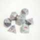 6X (7 db / Set kreatív RPG kocka D&amp D fém kocka Dnd játék kocka Dnd gyöngy Nickel M5V1