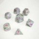 6X (7 db / Set kreatív RPG kocka D&amp D fém kocka Dnd játék kocka Dnd gyöngy Nickel M5V1