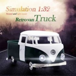 Zöld szimuláció 1:32 hang és könnyű zene visszahúzható retro teherautó expre S5V1