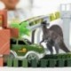 5X (153 db gyerek diy összeállítása Jurassic dinoszaurusz versenypálya autó játék sín K7Z6