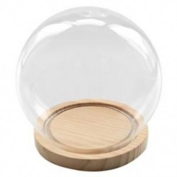 2X (Dekoratív üveg harang fapadlóval, átlátszó üvegtartó Mic G4X3