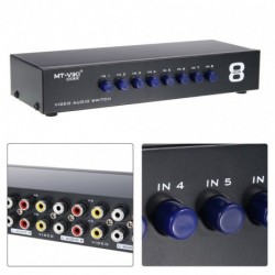 8 1 Out Splitter 3RCA AV Video Audio Switch kapcsoló