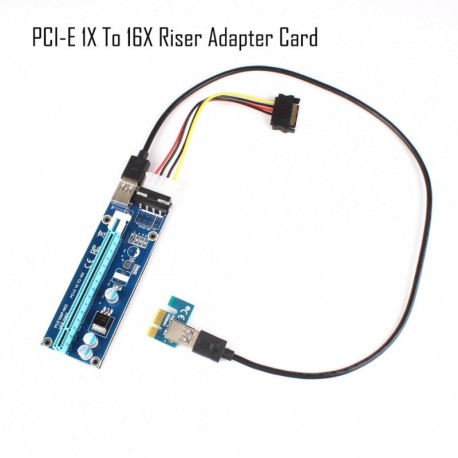 60CM USB3.0 PCI-E Express 1x 16x bővítő kártya adapter SATA 4Pin tápkábel