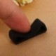 Fekete óraszíj, rögzítő karika gyűrűvel, gumi rögzítő csattal, 22 mm X3C8
