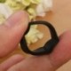Fekete óraszíj, rögzítő karika gyűrűvel, gumi rögzítő csattal, 20 mm I3Y8