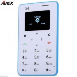 AIEK X6 Ultra vékony OLED Mini GSM Bluetooth kártya mobiltelefon