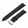 20 mm-es fekete valódi bőr karkötő csattal az A7D2 O4X5 órájához