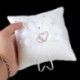 Jegygyűrű párna 15 x 15 cm-es fehér kettős szívű kristály strasszos N2E9