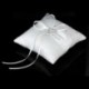 Jegygyűrű párna 15 x 15 cm-es fehér kettős szívű kristály strasszos N2E9