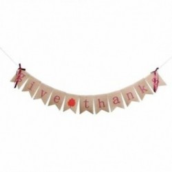 Hálaadás Burlap Banner lakberendezési party köszönetet mondani ágynemű Bunting X2R9