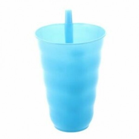 2X (műanyag szalma csésze hideg csészék Juice csésze kék D4Q1)