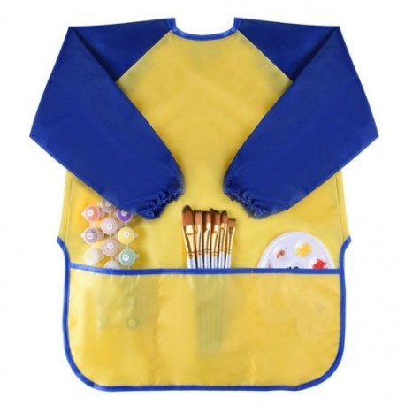 1X (Gyerekgyermek kisgyermek vízálló játék kötény Art Smock 3 tágas Pock B2K6
