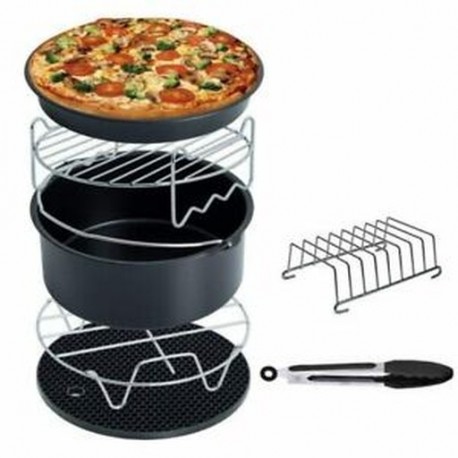 8X (Air Fryer kiegészítők Deep Fryer Universal, Tortahordó, Pizza Pan, Mat, I5E3