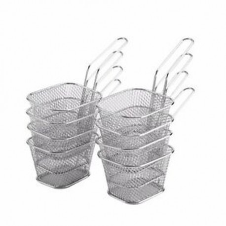 9X (8 darabos Mini sütőkosár rozsdamentes acélból készült sütőkosár szűrő, amely az X2L8 ételt szolgálja fel
