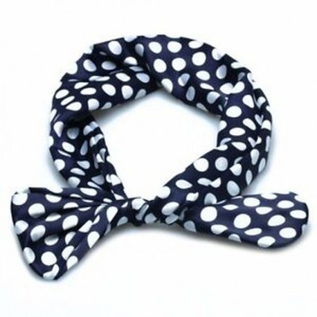 Lady Hair Head Band Wrap Sál Fejpánt Navy Blue Pöttyös Hot I6U9 X2B0