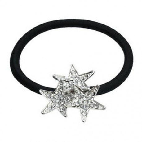 Stílusos, Strassz ötvözetből készült, ezüst csillagú haj elasztikus csík a B1L5 hajfarokhoz