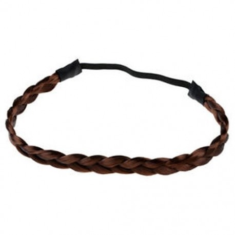 2X (Hajfonat fonott fejpánttal ellátott hajpántos hajszalag - világosbarna O8F2