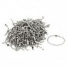 1X (rozsdamentes acél 10 cm hosszú, 2,4 mm-es gyöngyös gömblánc, 100 darabos ezüst tónus N5Q9)