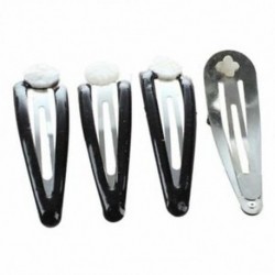 2x (50 db ezüst   fekete zománc fekete csipkéjű hajcsavarok 4,7x1,3 cm (1 / Q3X4)