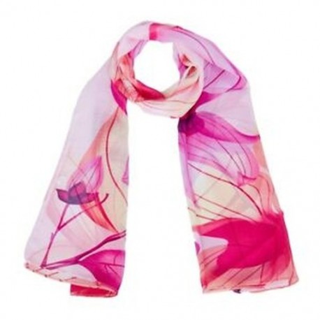 6X (Fashion Lady Women virágmintás puszta sifon puha, hosszú sállal Sh V5W3