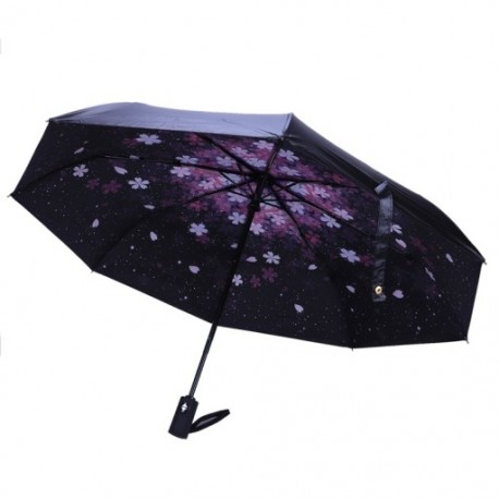 4X (Cseresznyevirág automatikus esernyő női napernyőkkel, Parasol Black Coating Sun és RZ9Y6