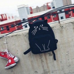 Szép macska hátizsák alkalmi vászon hátizsákok iskolatáska női aranyos hátizsák U3R4