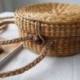 5X (Straw Crossbody Bag női szövésű hordtáska, kerek nyári tengerparti pénz B P5P2