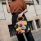 4X (Straw Bags női strandtáska, vödör típusú kereszttest táska nyáron peel-ofW3W4-vel