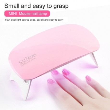Fehér-Rózsaszín - 6W-os Mini UV-LED műkörmös lámpa