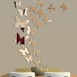 12db-os 3D pillangó tükör hatású falimatrica szoba gyerekszoba nappali