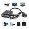 Fekete audio kábellel - HDMI-VGA videó átalakító adapter Teljes 1080P-os kábelkábel laptop DVD-hez