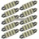 4db autós kupola 12 3528-SMD LED izzó fény belső festoon lámpa 42mm fehér Nagy