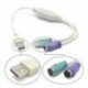 Kettős PS2 női USB-csatlakozó adapter kábel F / M egér billentyűzethez