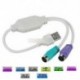 Kettős PS2 női USB-csatlakozó adapter kábel F / M egér billentyűzethez