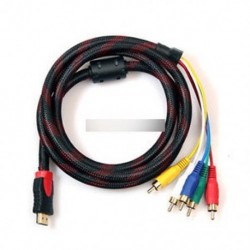 HDMI male 5 RCA-ig - 5FT 1,5 m HDMI férfi 3 / 5RCA audio videó komponens kábel HDTV átalakító adapter