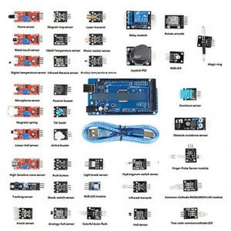 Mega2560 R3 ATmega2560-16AU2   37 in 1 érzékelő modul készlet kompatibilis panel