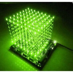 3D-s könnyű négyzet DIY készlet 8x8x8 3 mm-es LED Cube zöld Ray LED