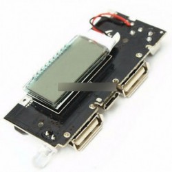 Fekete - Dual USB 5V 1A 2.1A mobil tápegység 18650 akkumulátor töltő PCB DIY fekete / kék