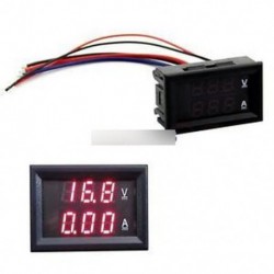 Red & Red - DC100V 10A feszültségmérő mérőműszer kék és piros piros és piros LED digitális Volt mérő mérőműszer