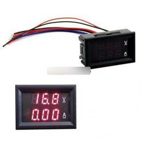 Red & Red - DC100V 10A feszültségmérő mérőműszer kék és piros piros és piros LED digitális Volt mérő mérőműszer