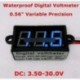 Kék - DC 3.5-30V vízálló digitális RGB LED feszültségmérő Voltmérő panel 0,56 "