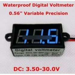 Kék - DC 3.5-30V vízálló digitális RGB LED feszültségmérő Voltmérő panel 0,56 "