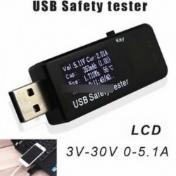 LCD USB detektor feszültségmérő Ampermérő teljesítménykapacitása Tápfeszültség kikapcsolása
