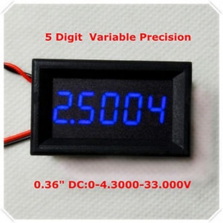 Kék LED 5 számjegy DC 0-4.3000-33.000V digitális feszültségmérő autó panel