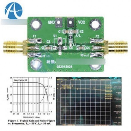 0.1-2000MH RF szélessávú erősítő alacsony zajszintű LNA szélessávú modul vevő 30dB