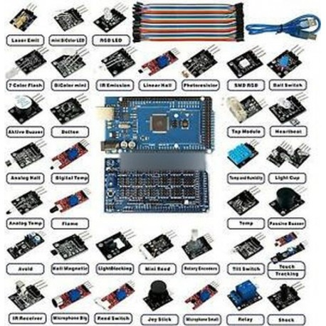 37 érzékelő   Mega 2560 R3 Shiel ... - 37 Érzékelő Mega 2560 R3 Shield 2.0 Mini USB UNO R3 ATmega328P CH340 tokkal