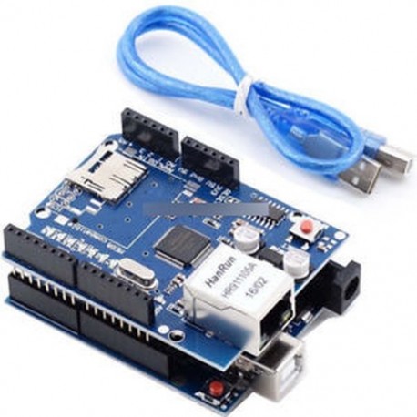 W5100 Ethernet bővítőhálózat   UNO R3 panel   USB kábel