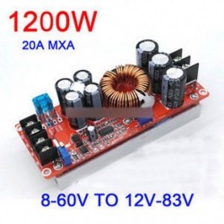 1200W 20A DC átalakító Az autó fokozatos tápellátási modulja 8-60V-tól 12-83V-ig